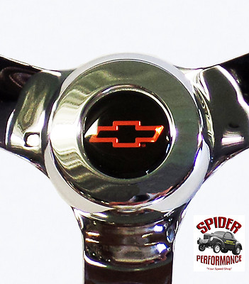 1969-1989 Chevrolet wood steering wheel RED BOWTIE 13 1/2 WALNUT