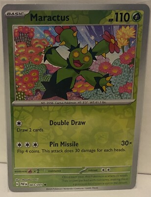 Pokémon Maractus 3 Reverse Holo Paldean Fates PAF engl