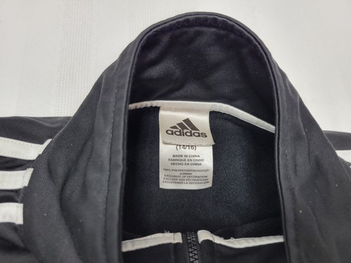 adidas Black Long Sleeve Full Zip Pullover Sweatshirt Jacket Youth L (14-16) - Picture 4 of 7