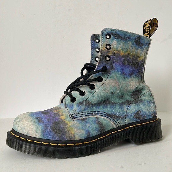 Martens 1460 Pascal Boot Unisex BLUE Tie Dye Size 5UK Women
