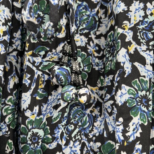 NWT Mix Nouveau Skirt Women’s Sz L Blue Floral Full Maxi Drawstring Boho Hippie - Picture 3 of 9