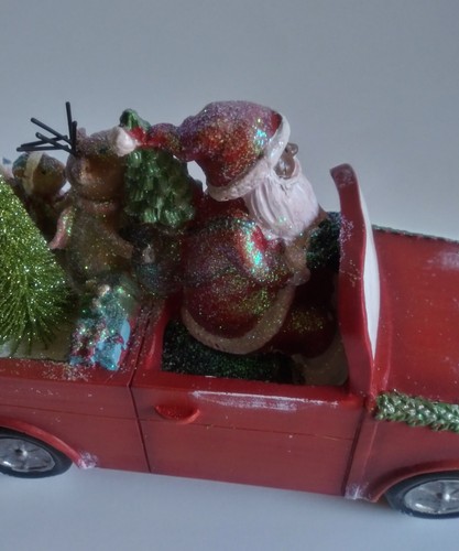 Mesa afroamericana negra de Papá Noel y amigos decoración de vacaciones de coche de Navidad - Imagen 5 de 6