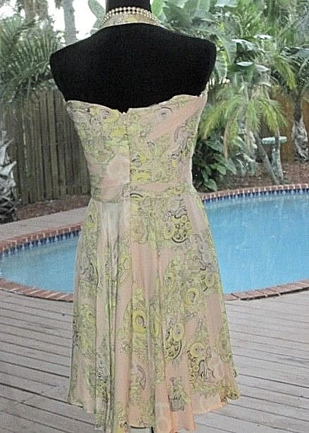 Abito supporto stampa seta pastello Versace con fibbia logo VERSACE IT42 S 4