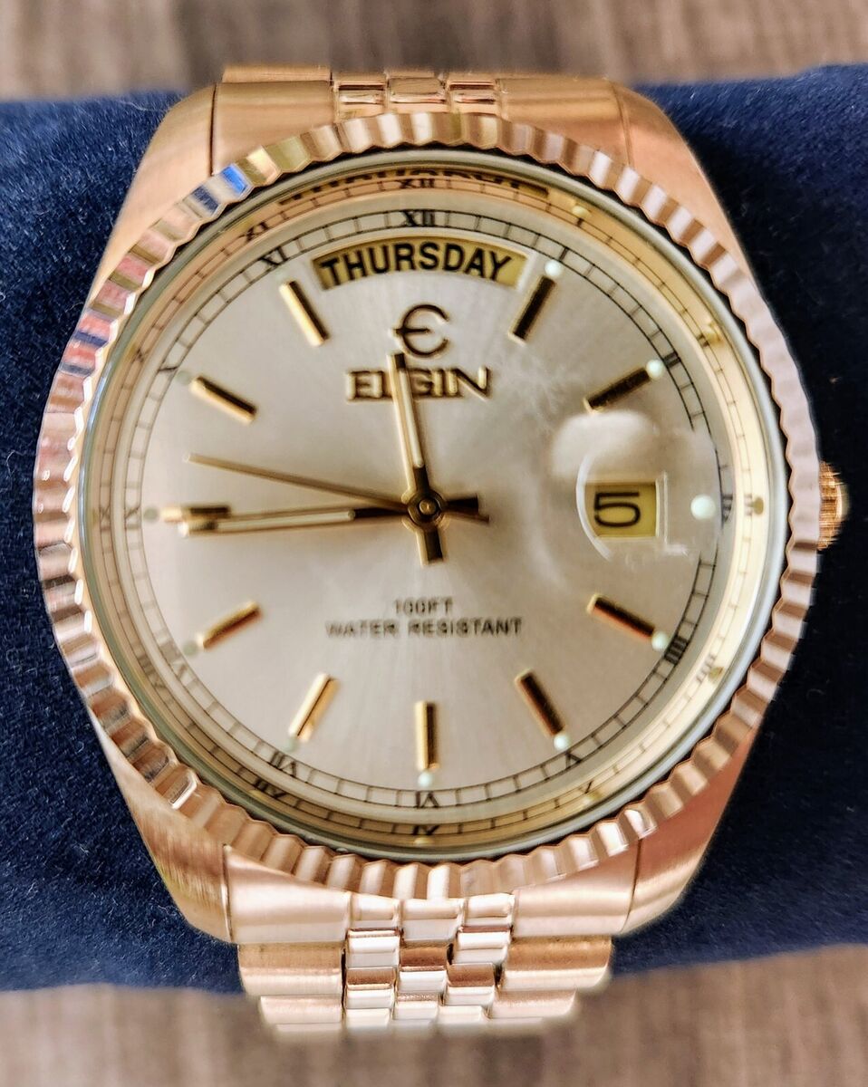 Vintage Elgin Presidential FC400B Gold Tone Full Day/Date Vintage Elgin Presidential FC400B Gold Tone Full Day/Date