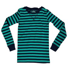 NWOT Primary Kids Size 4-5 Organic Cotton PJ Pajama Top Blue Green Stripe