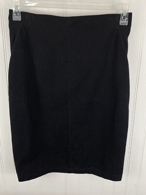 Thierry Mugler Womens Vintage Suit Skirt  Black Elastic Inserts Size M