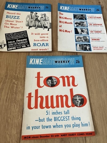 Kine Weekly magazine x 3 1958. Touch of evil. Cameron Mitchell.Battle of the V.1