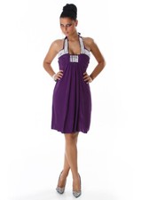 Robe Femme Mi Longue Dos Nu Deco Strass Taille S/M