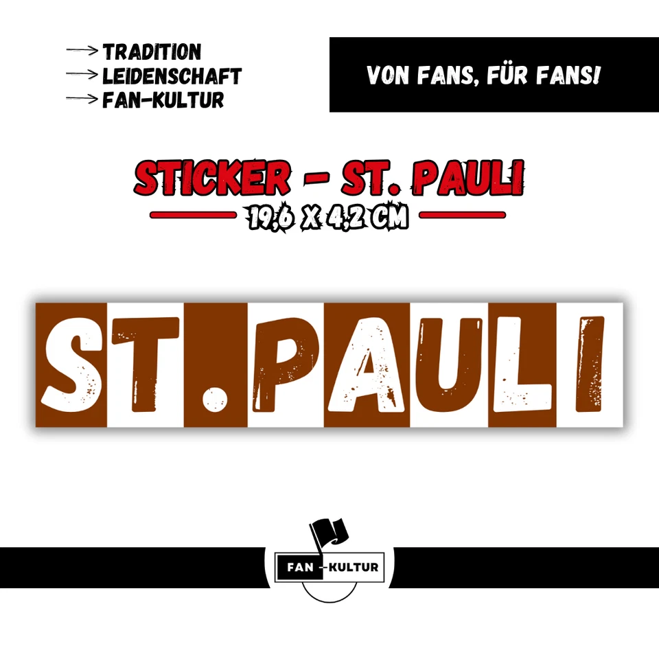 100x St. Pauli Aufkleber/ Sticker/ Fußball Fanartikel/ 19,6x4,2 cm/ wetterfest - Bild 2 von 2
