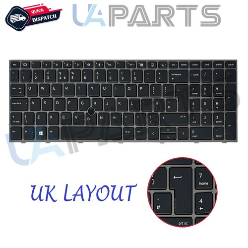 Replacement For HP Zbook 15 G5 G6 17 G5 G6 UK Keyboard With Backlight & Pointer - Afbeelding 2 van 3