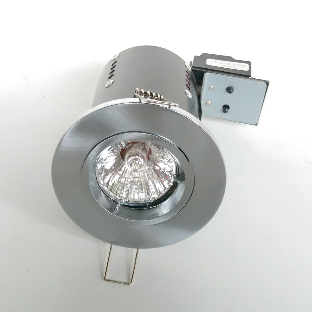 Litecraft Recessed Downlight Fixed Ceiling Spotlight - Satin Chrome Clearance