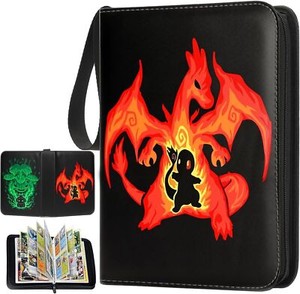 pokemon card book ebay RARE NINTENDO POKEMON CARD 9 POCKET 3 RING ZIPPER BINDER ALBUM BOOK HOLDER  BLUE