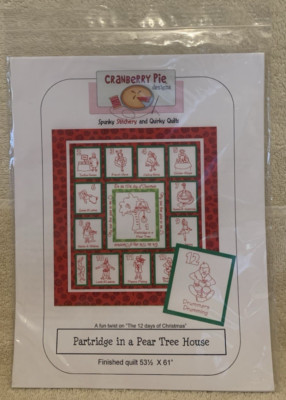 Cranberry Pie PARTRIDGE IN A PEAR TREE HOUSE Needlework Quilt Pattern 53x61-NEW