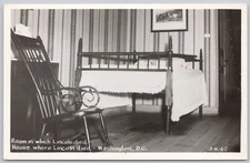 Washington DC Real Photo Postcard RPPC Room in which Lincoln Died