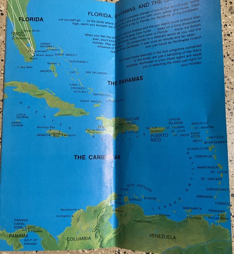VTG 1972 FLORIDA BAHAMAS CARIBBEAN NORTHWEST ORIENT SUMMER BROCHURE PAMPHLET - Picture 3 of 5