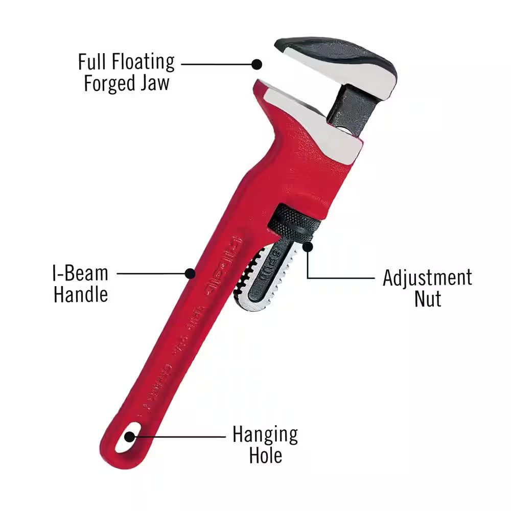 RIDGID Spud Wrench 12in Adjustable Plumbing Pipe Tool Heavy Duty Narrow Jaw