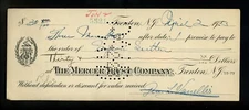 US Postal History #R229 Revenue Check The Mercer Trust Company 1923 Trenton NJ