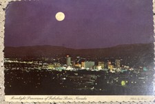 MOONLIGHT PANORAMA FABULOUS RENO NEVADA AERIAL NIGHT CITY VINTAGE RPPC POSTCARD