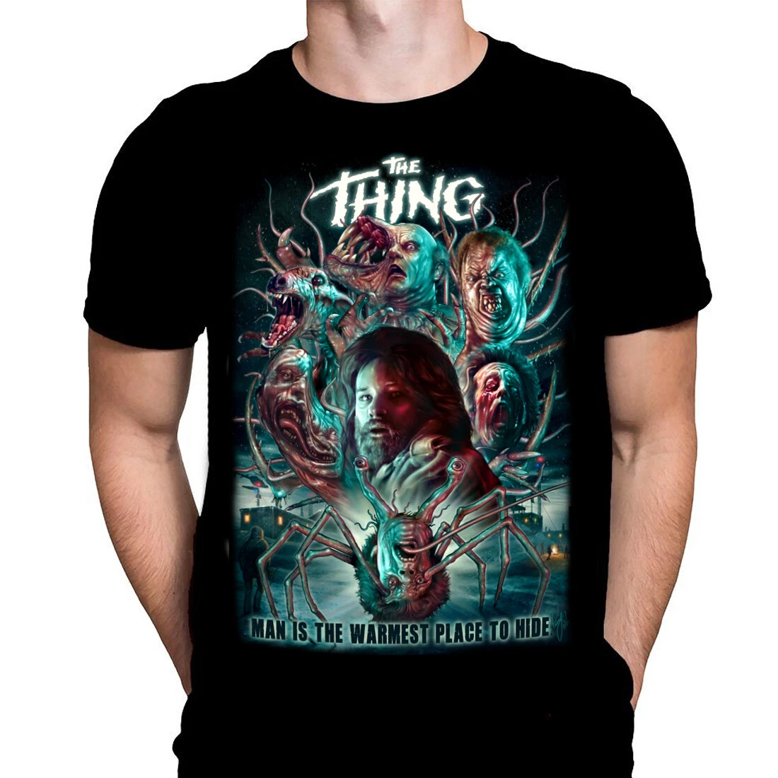 The Thing Alien 80s Sci-Fi Horror Black T-Shirt Sizes S to 4XL Mens Gift
