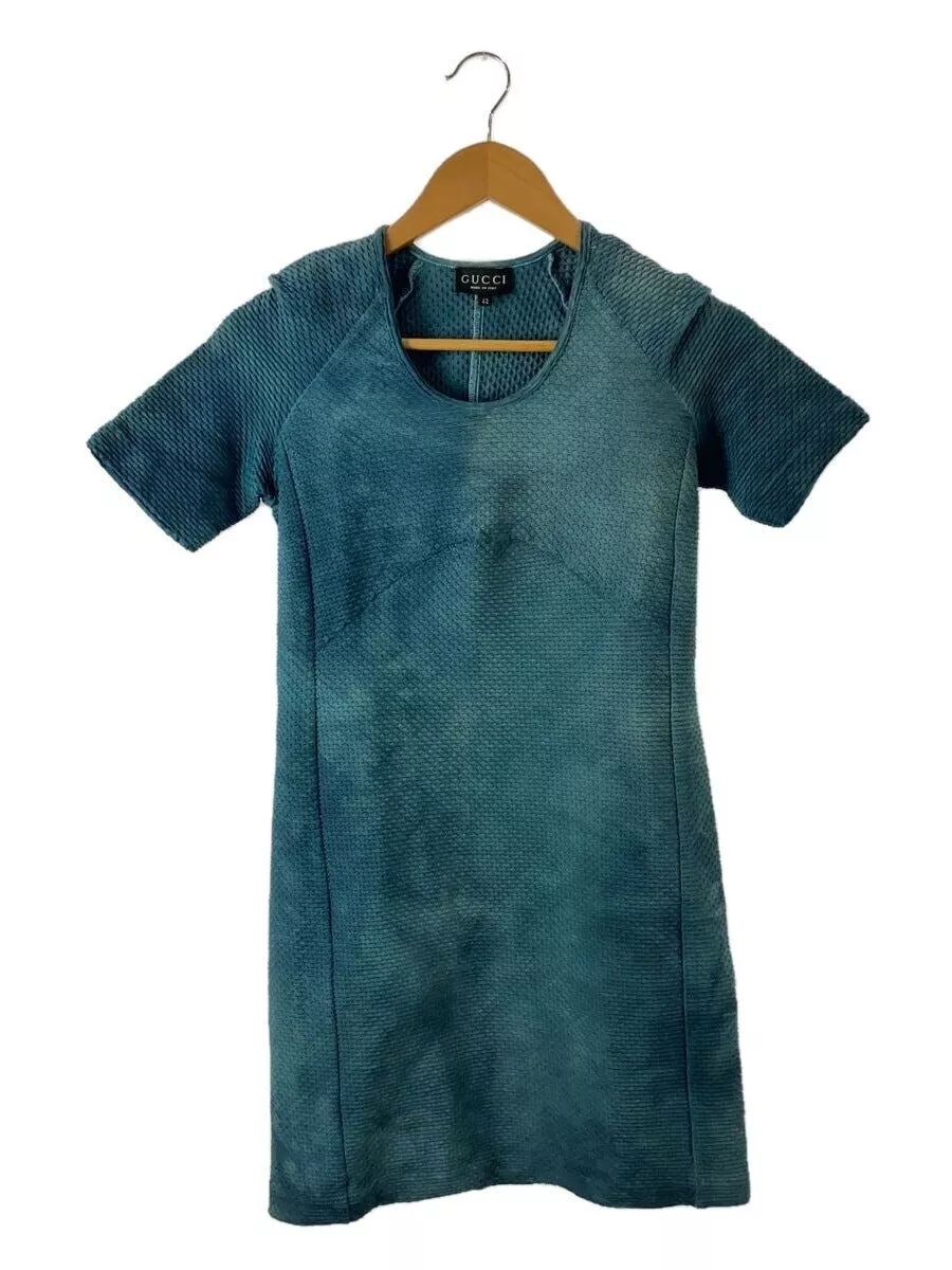 Robe manches courtes GUCCI rayonne mode femme élégante bleue du Japon taille 42