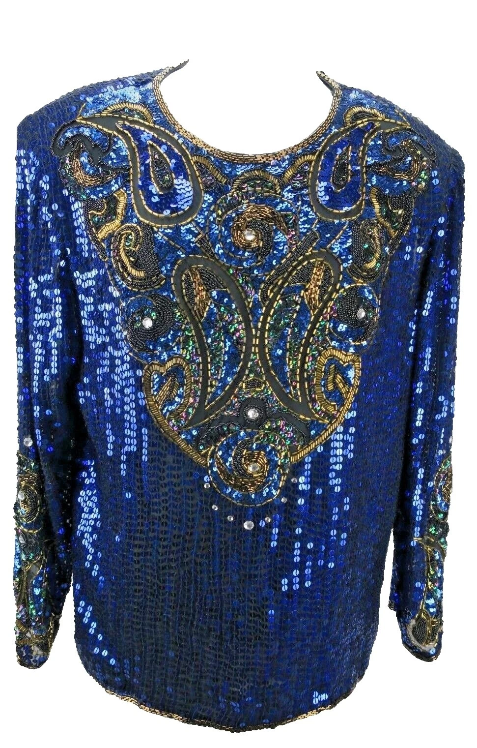 Glam Rock Sequin Tops Vintage para Mujeres