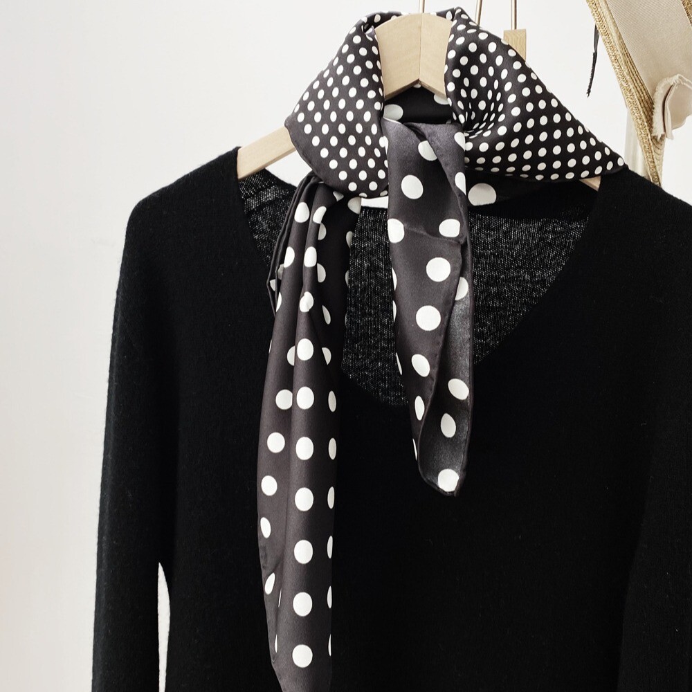 New 14-Momme Twill Silk Scarf - 68cm Square for Necktie Hairband & Print Styling