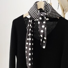 New Boutique 14 Momme Twill Silk Scarf Necktie Hairband Print Square Scarf 68cm