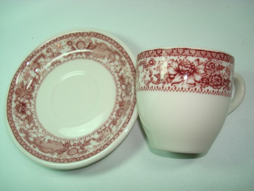 Vintage Syracuse Mayfair Restaurant Ware China 4-ff Red Demitasse Cup & Saucer - Picture 6 of 7