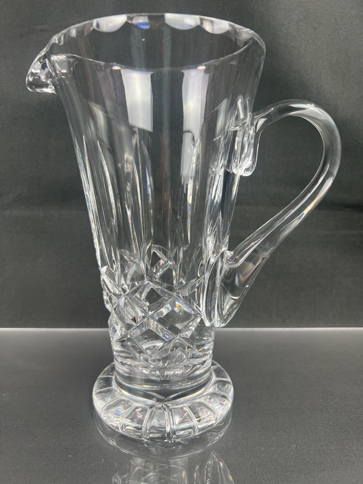Vtg Irish Galway Crystal CLIFDEN Footed Water Pitcher Cut Glass Ireland
