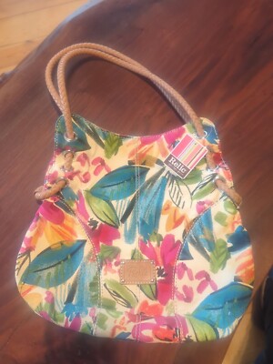 Relic Floral Canvas Womens Handbag Purse Bag Tan NOS Y2K 90's Boho Beach  Cruise