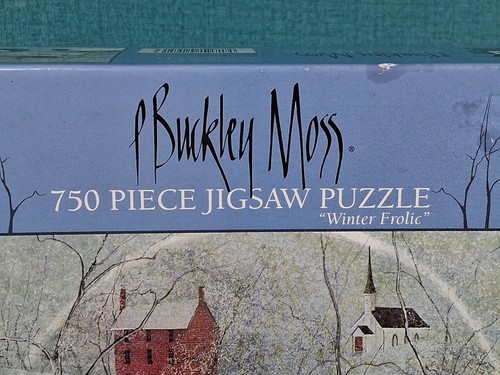 P Buckley Moss 750 Piece Puzzle ~ Winter Frolic ~ New Sealed - Marks on Box - Picture 3 of 11
