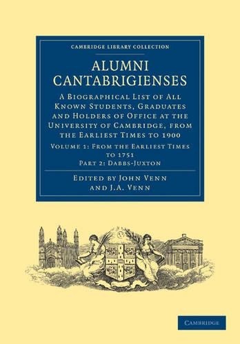 Alumni Cantabrigienses by John Venn, John Archibald Venn - 9781108036085