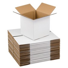 SUNLPH White Shipping Boxes 6x6x6 Inches Small Corrugated 6 x 6 x 6,