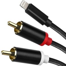 Lightning auf Cinch Kabel Stereo Y-Splitter Adapter für iPhone iPad iPod 1.8 m