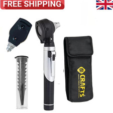 LED Otoscope Ophthalmoscope ENT Diagnostic Set Medical Ear Eye Kit UK