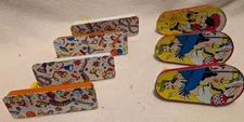 New Year's Eve Lot Of Mixed 7 Vintage Tin Noise Makers Litho Metal Toy  USA 
