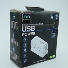 Masterplug  4 Gang Surge Protected extension lead with 2 USB Ports 2m