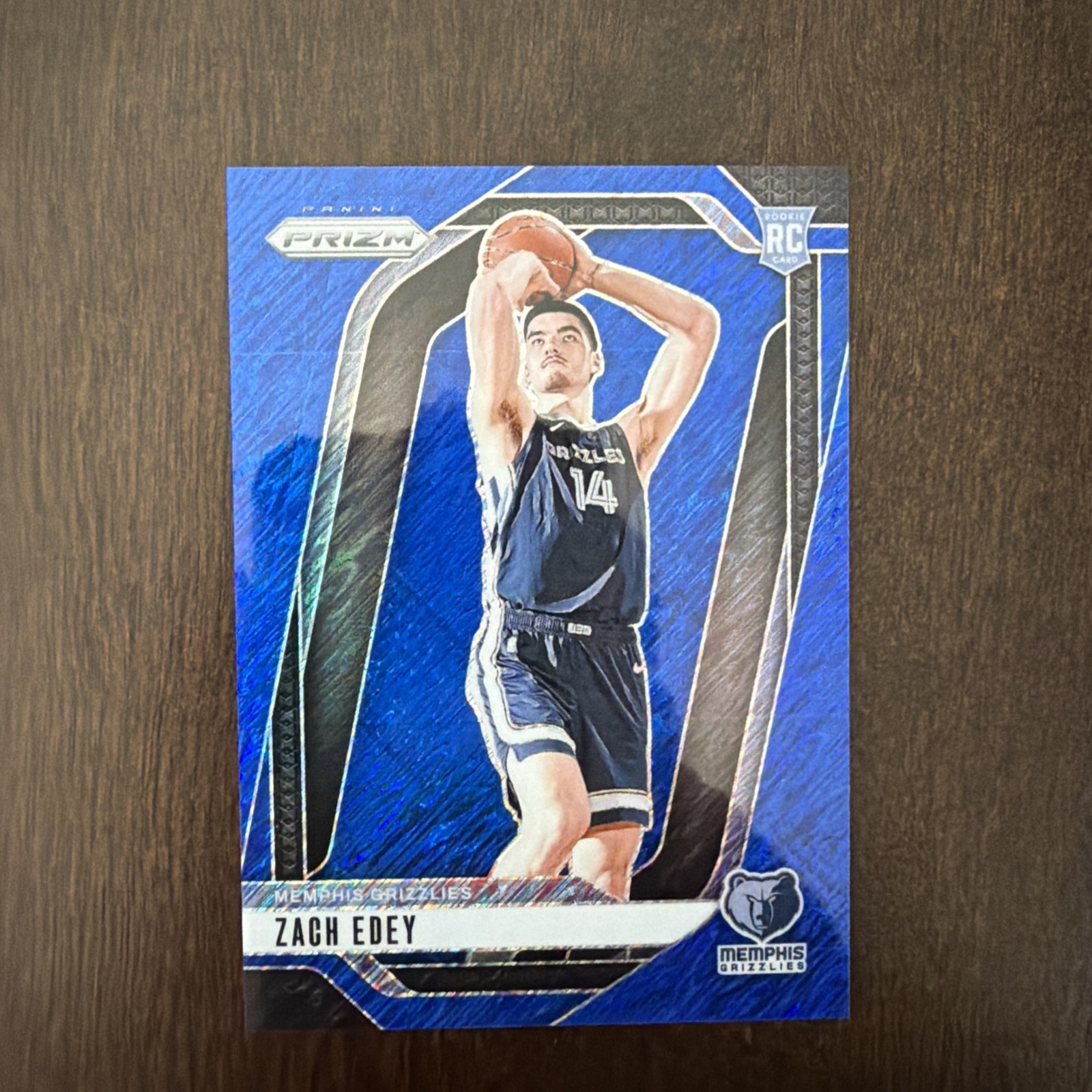 2024-25 Panini Prizm Zach Edey Rookie RC Blue Shimmer /35 #249 Grizzlies