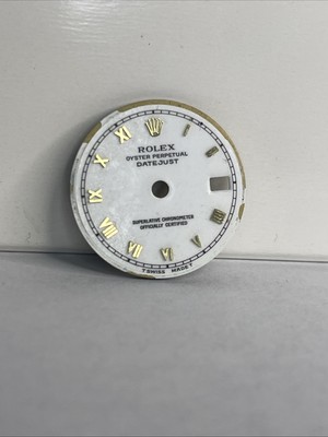 Rolex Factory Gold Roman Numeral Ladies President Datejust White Watch Dial Part