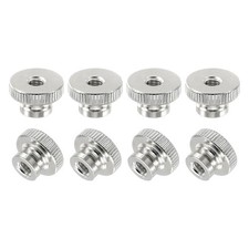 Knurled Thumb Nuts, 24Pcs M6 Carbon Steel Nut High Head Through Hole, Silver