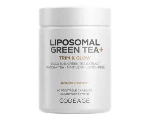 Codeage Liposomaler Grüntee + EGCG 50% Extrakt Bio Matcha Pulver 60 Kapseln