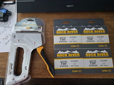 Rock River 2123967 T50 Heavy Duty Flat Crown Staple Gun Lot, NEW