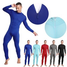 Men Back Zipper Tight One-Piece Jumpsuit Compression Rompers Shapewear Bodysuit