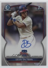 2023 Bowman Draft Chrome Prospect Refractor 472/499 Devin Saltiban Auto 0x5w