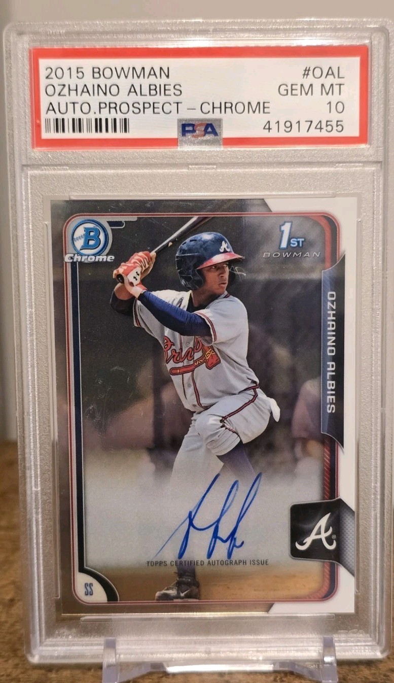 2015 Bowman - Chrome Prospects Autographs Ozzie Albies PSA10 #BCAP-OAL POP 34