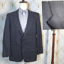 Jones New York Vintage Blazer Mens 42R Dark Gray Multicolor Check Tweed Wool