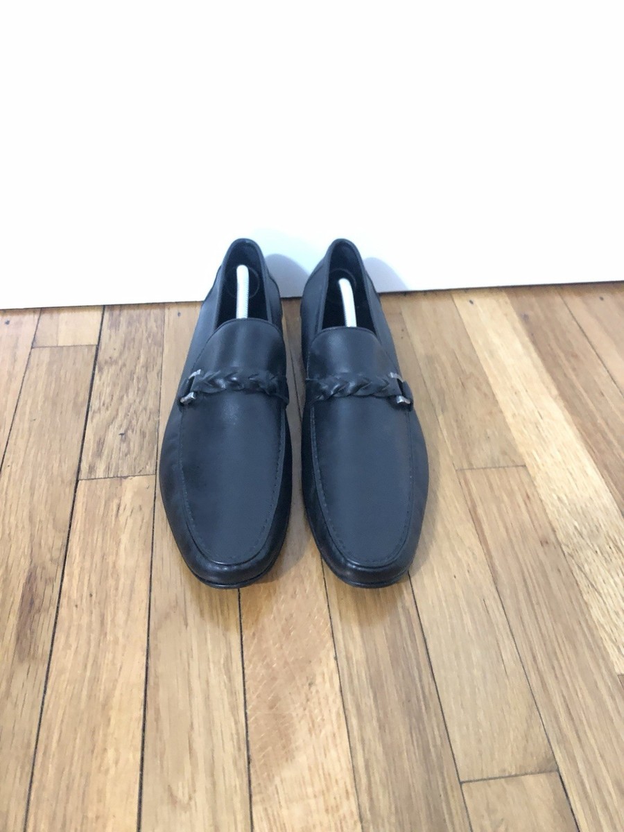 靴 SALVATORE FERRAGAMO Salvatore Ferragamo Men's Black Leather Gancini Buckle Horseshoe