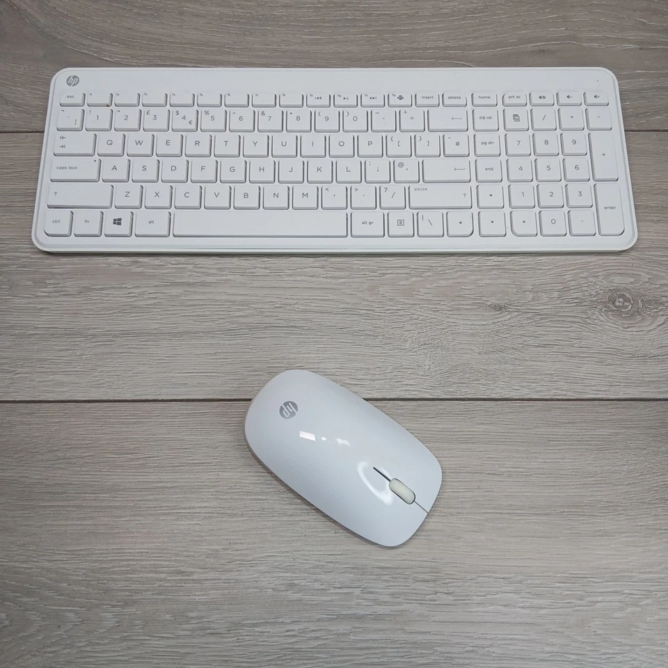 WHITE HP KG-1450 Wireless Keyboard And Mouse * NO DONGLE - Image 3 of 4