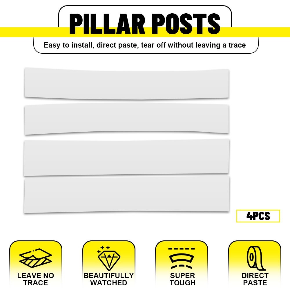 4PCS Chrome Car Door Trim B Pillar Posts Covers For 2007-14 Cadillac Escalade
