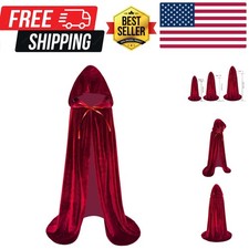 Kids Velvet Cloak Cape With Hooded For Halloween Christmas Cosplay Costumes
